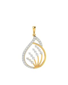 Yellow Gold Studded emanate pendent design