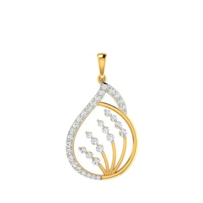 Yellow Gold Studded emanate pendent design